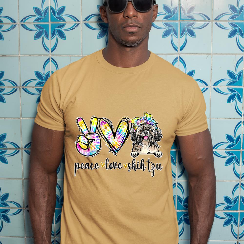Peace Love Shih-Tzu Dog Tie Dye Dog Lovers T-Shirt - Image 13