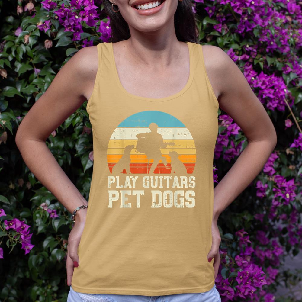 Play Guitars Pet Dog Retro Music Guitarist Animal Lover Gift Tank Top - Image 12