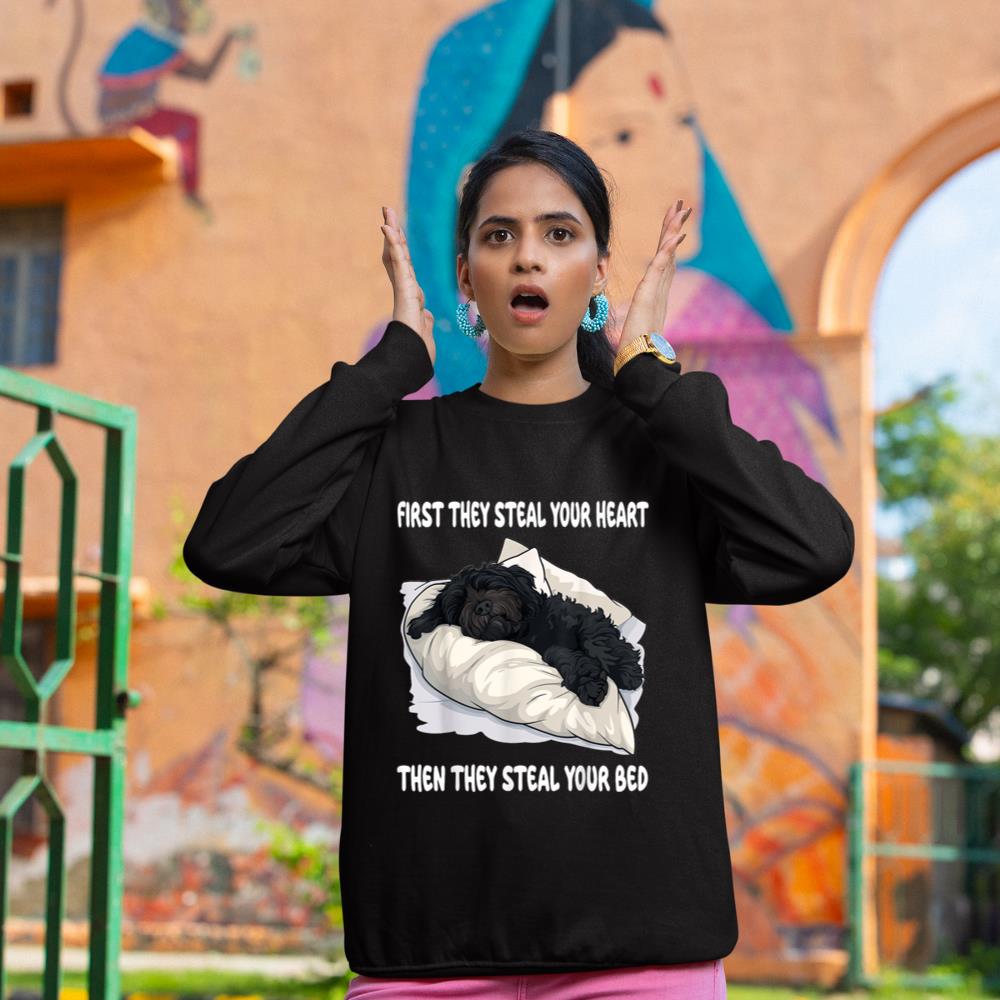 Portuguese Water Dog Sleeping Pajamas Nightgown Sweatshirt - Image 2