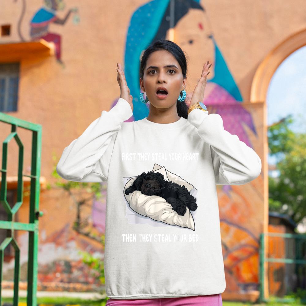 Portuguese Water Dog Sleeping Pajamas Nightgown Sweatshirt - Image 4