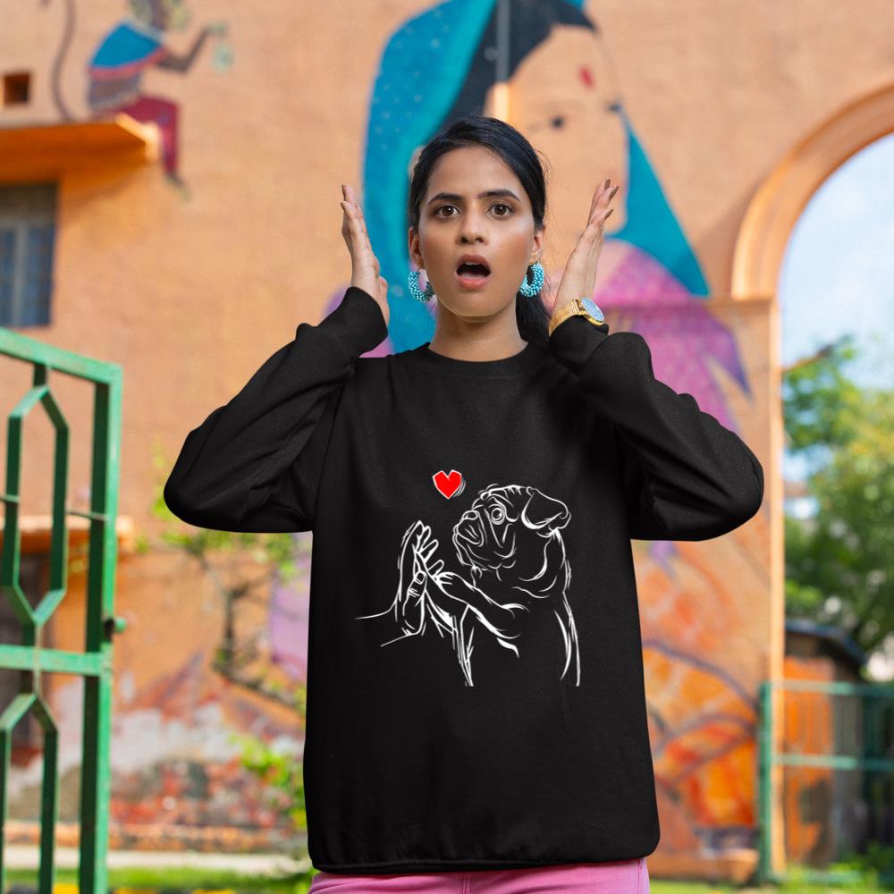 Pug Love Cute Dog Lover Owner Funny Girls Gift Sweatshirt - Image 2