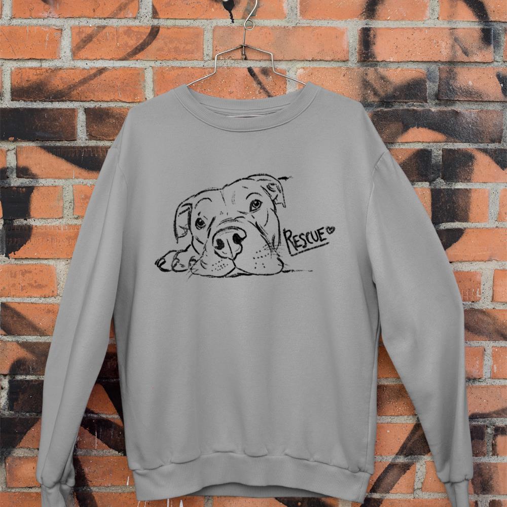 Rescue Dog Sketch, Pit Bull Drawing, Adopt Don't Shop Sweatshirt - Image 5