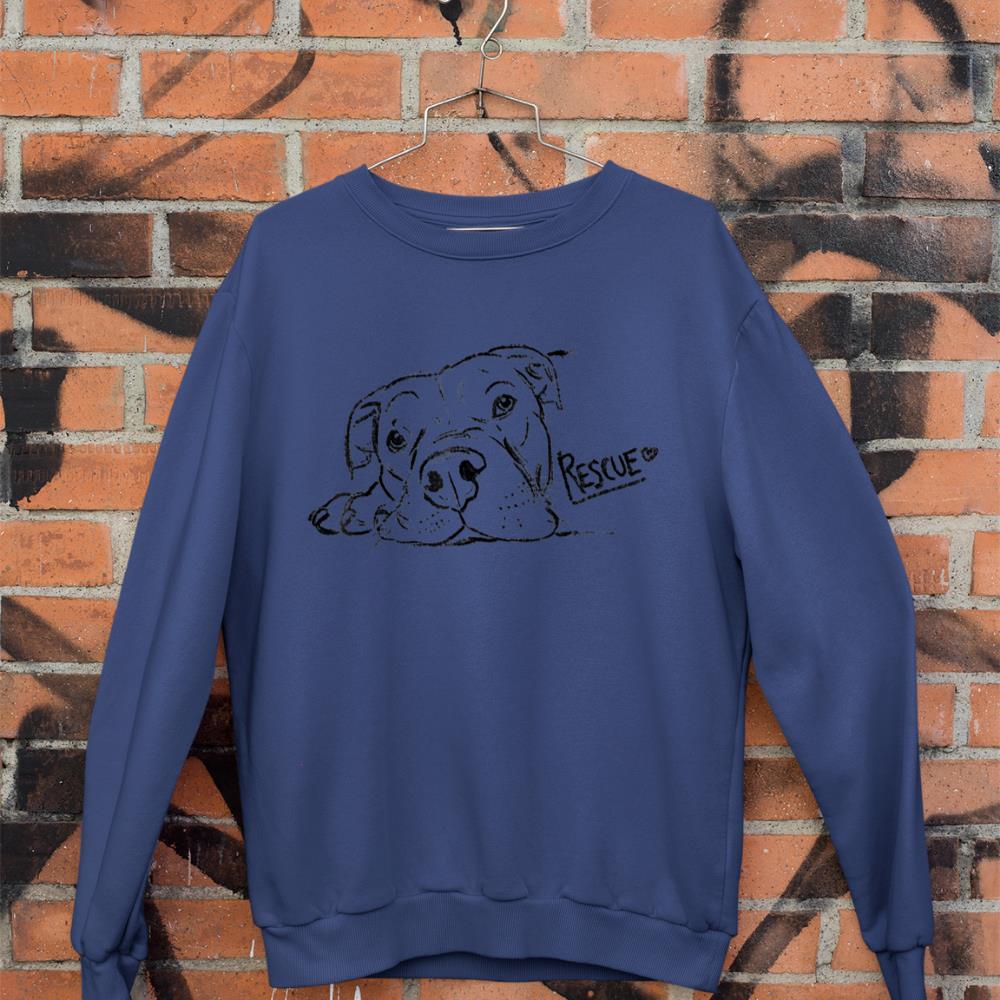 Rescue Dog Sketch, Pit Bull Drawing, Adopt Don't Shop Sweatshirt - Image 7
