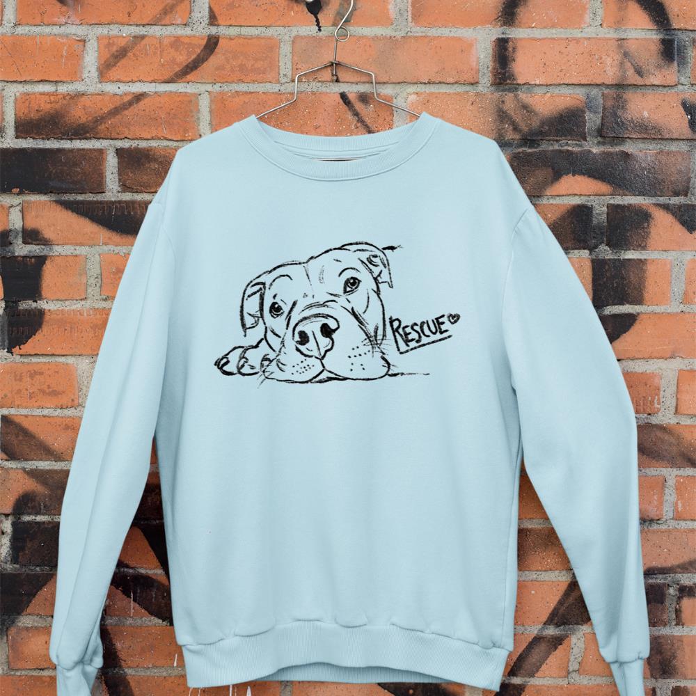 Rescue Dog Sketch, Pit Bull Drawing, Adopt Don't Shop Sweatshirt - Image 9