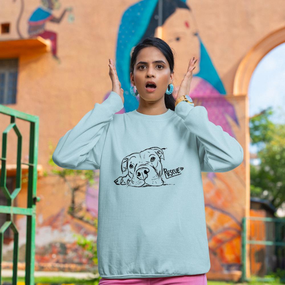 Rescue Dog Sketch, Pit Bull Drawing, Adopt Don't Shop Sweatshirt - Image 10