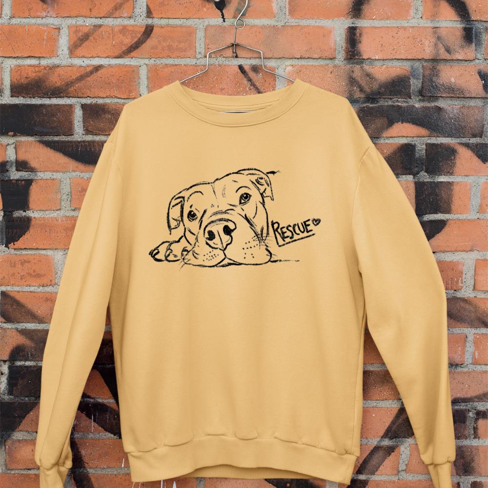 Rescue Dog Sketch, Pit Bull Drawing, Adopt Don't Shop Sweatshirt - Image 11
