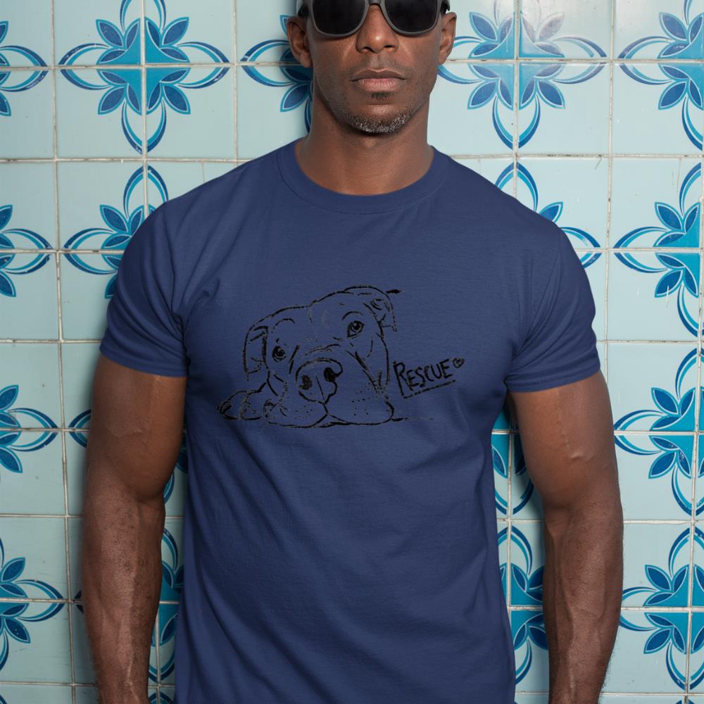 Rescue Dog Sketch, Pit Bull Drawing, Adopt Don't Shop T-Shirt - Image 9