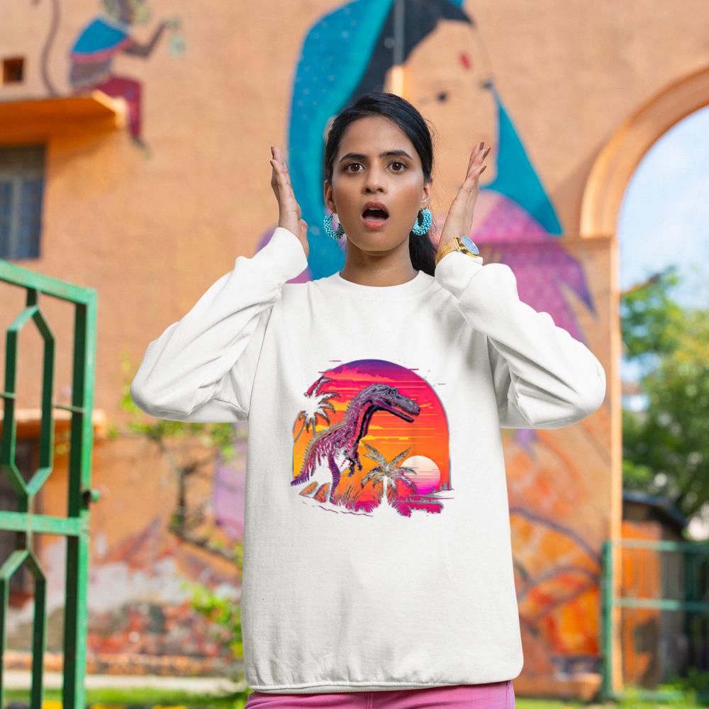 Retro Aesthetic Suchomimus dog Sweatshirt - Image 4