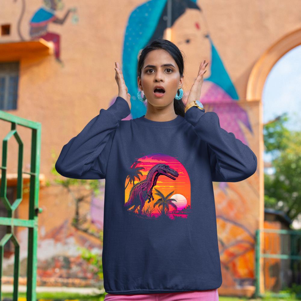 Retro Aesthetic Suchomimus dog Sweatshirt - Image 8