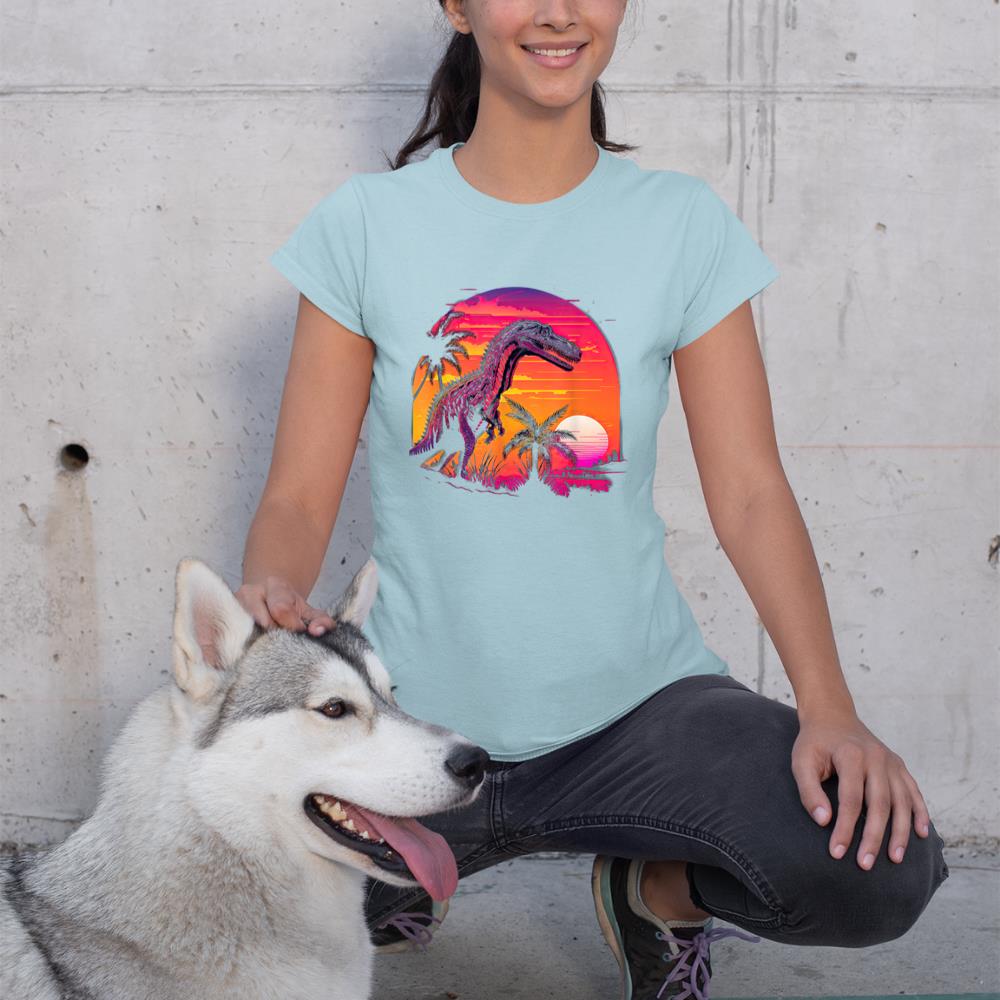 Retro Aesthetic Suchomimus dog T-Shirt - Image 10