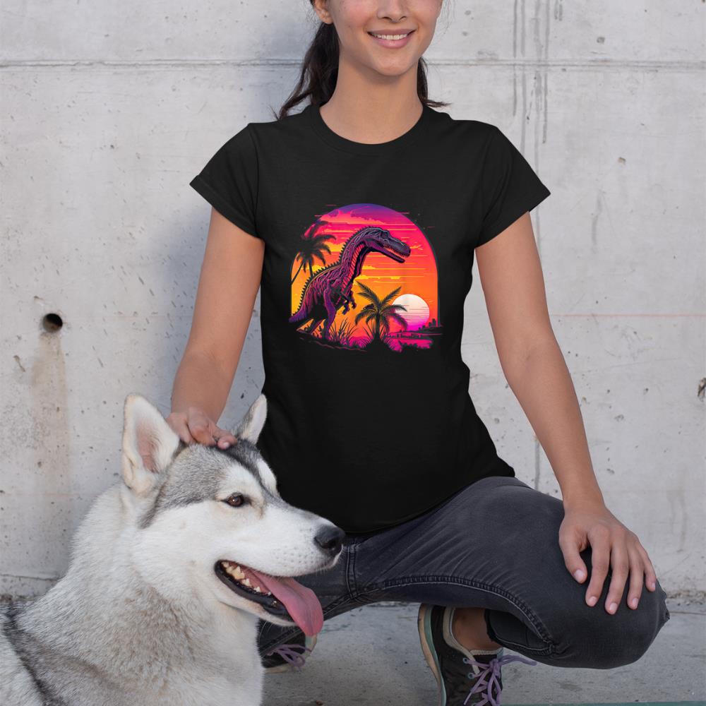Retro Aesthetic Suchomimus dog T-Shirt - Image 2