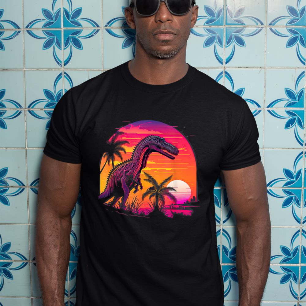 Retro Aesthetic Suchomimus dog T-Shirt - Image 3