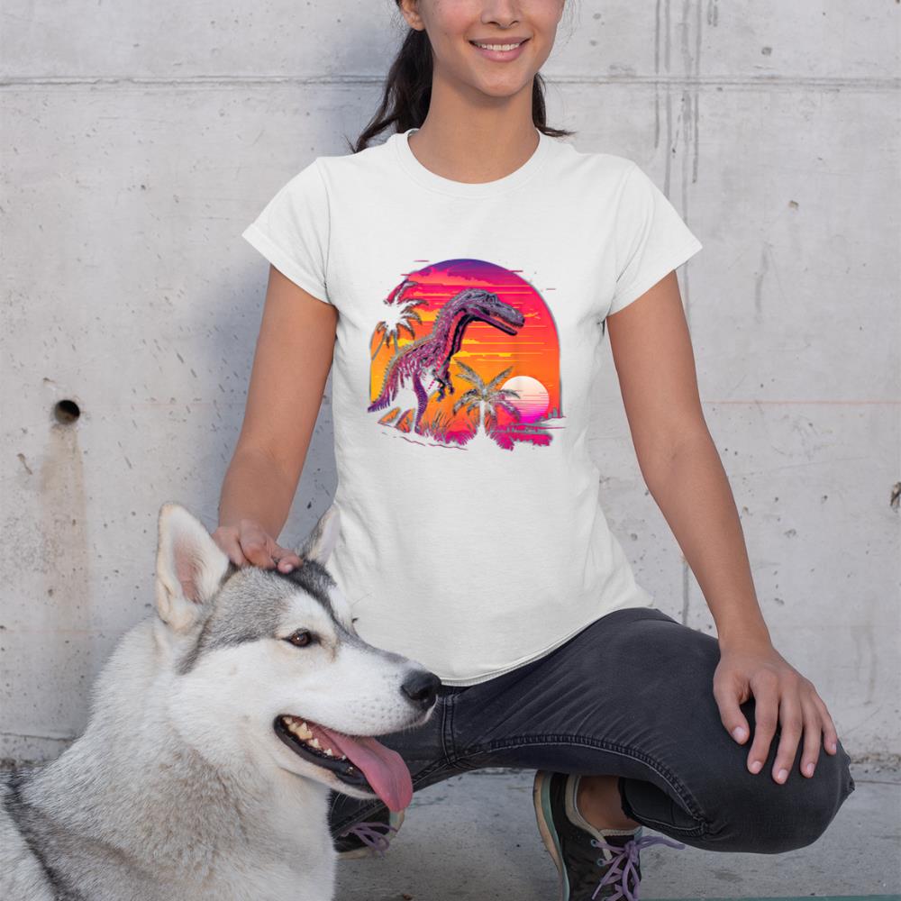 Retro Aesthetic Suchomimus dog T-Shirt - Image 4