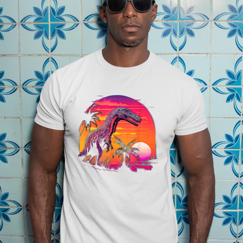 Retro Aesthetic Suchomimus dog T-Shirt - Image 5