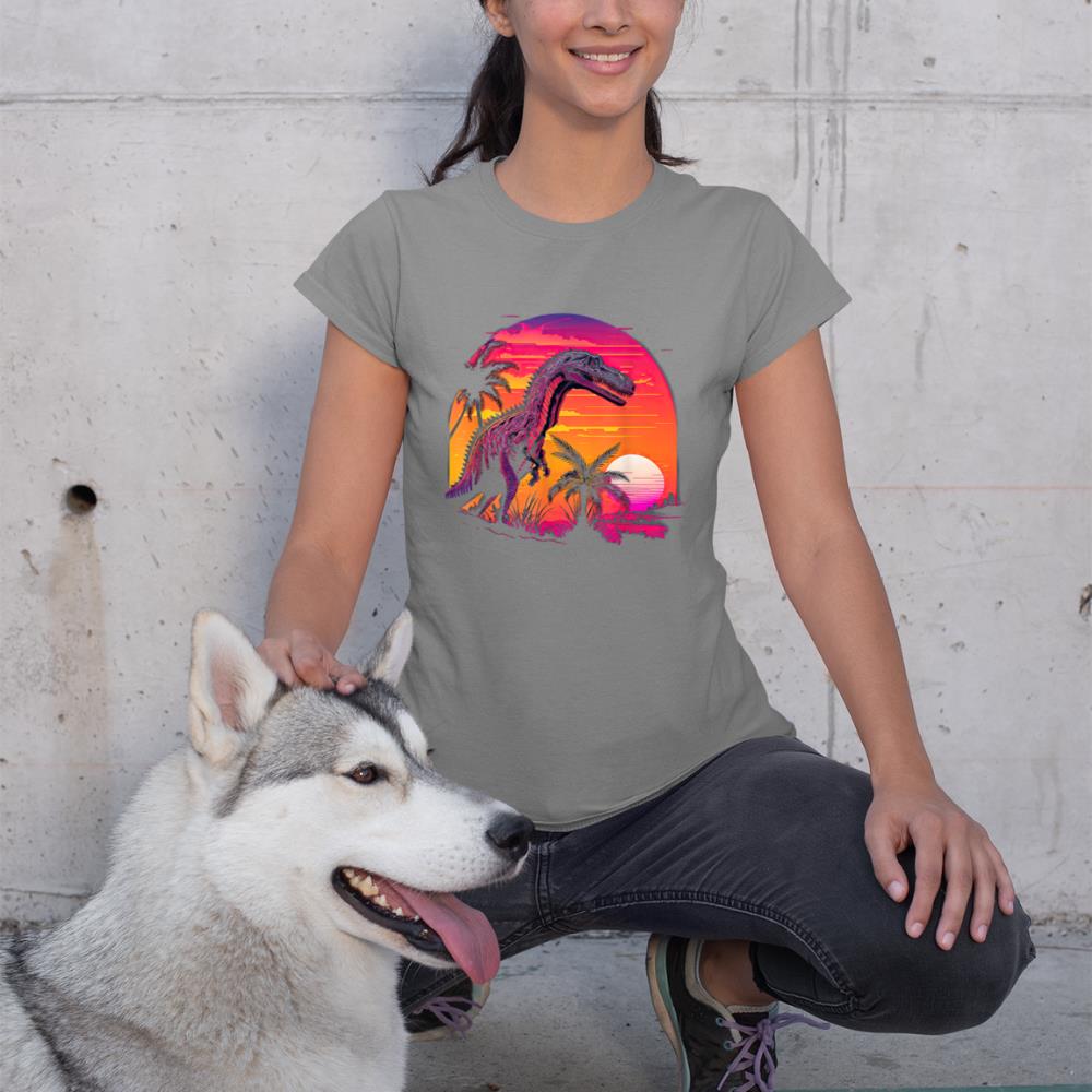 Retro Aesthetic Suchomimus dog T-Shirt - Image 6
