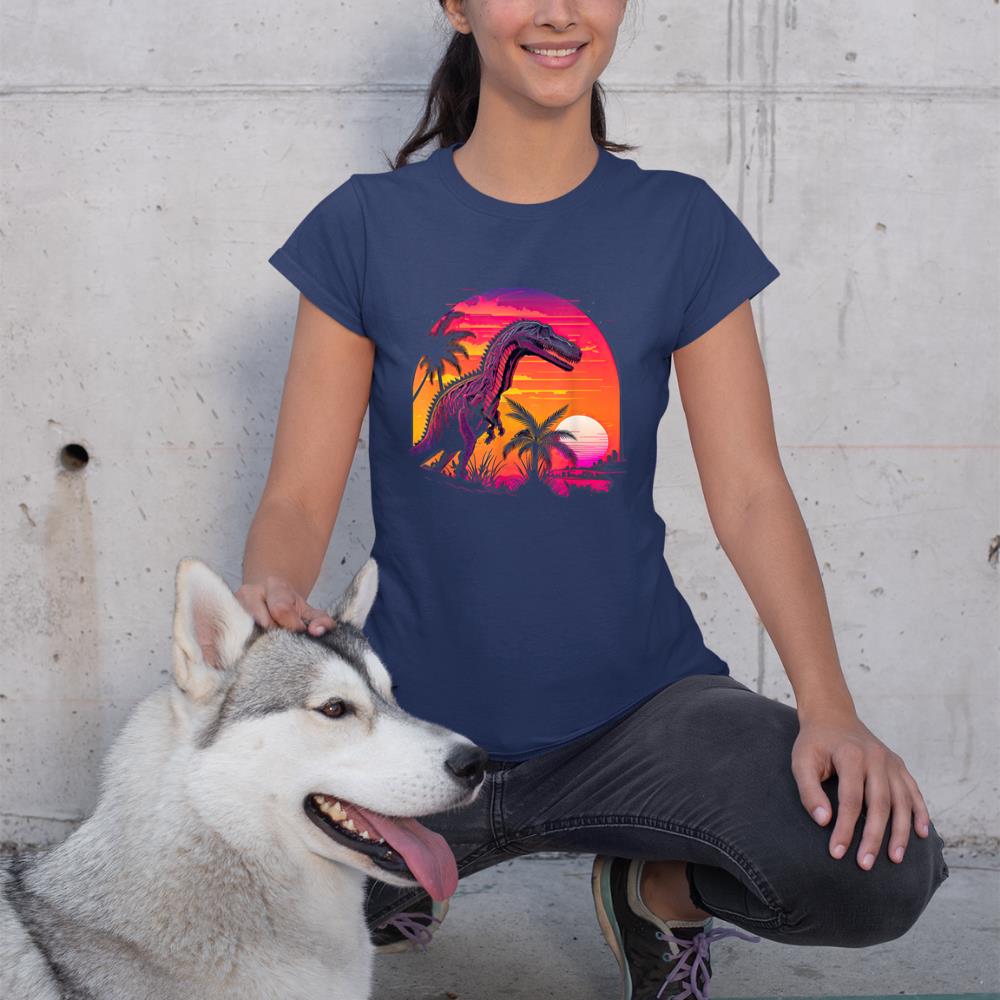 Retro Aesthetic Suchomimus dog T-Shirt - Image 8