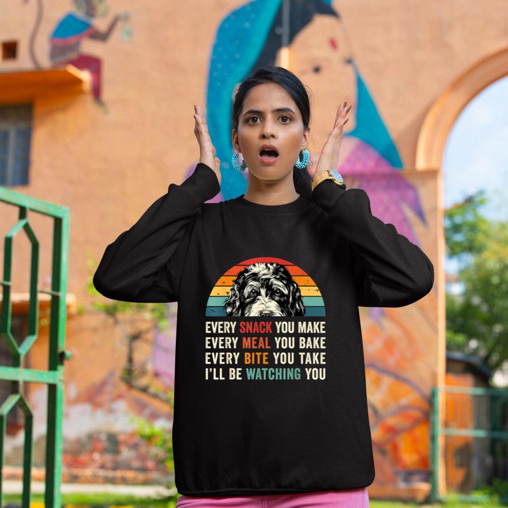 Retro Every snack you make Every meal you bake Doodle Dog Sweatshirt - Image 2
