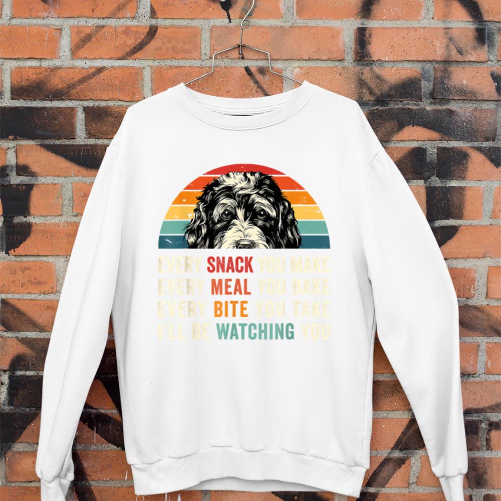 Retro Every snack you make Every meal you bake Doodle Dog Sweatshirt - Image 3