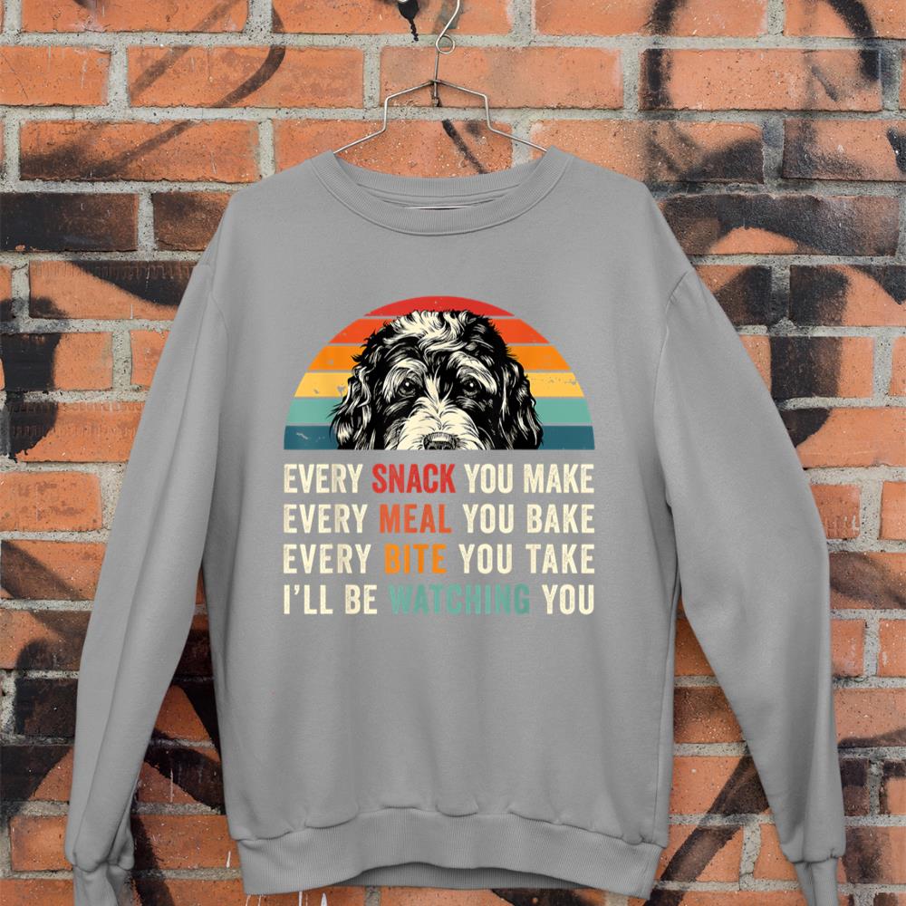 Retro Every snack you make Every meal you bake Doodle Dog Sweatshirt - Image 5