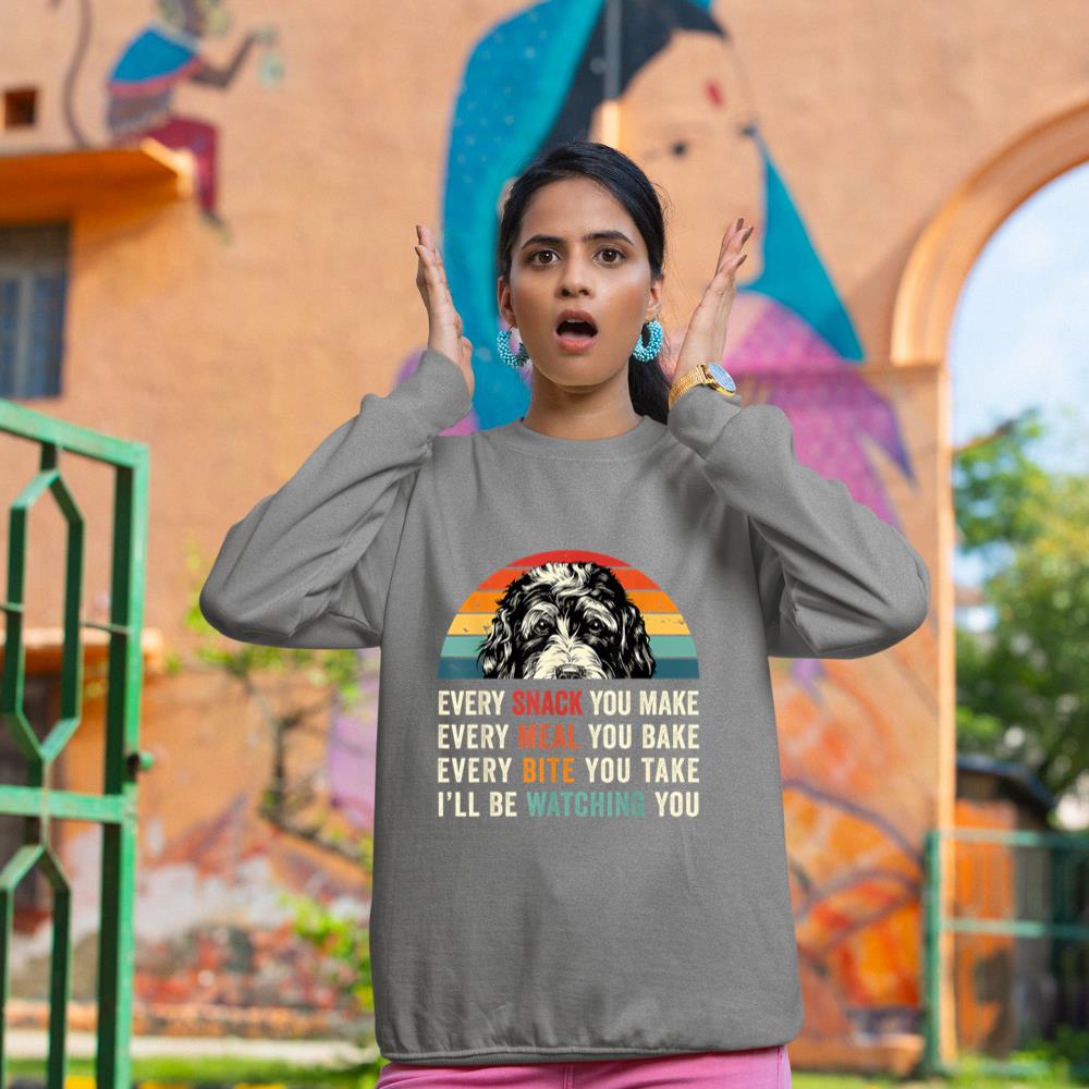 Retro Every snack you make Every meal you bake Doodle Dog Sweatshirt - Image 6