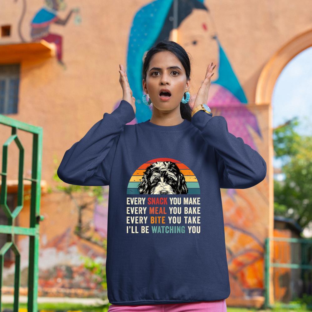 Retro Every snack you make Every meal you bake Doodle Dog Sweatshirt - Image 8