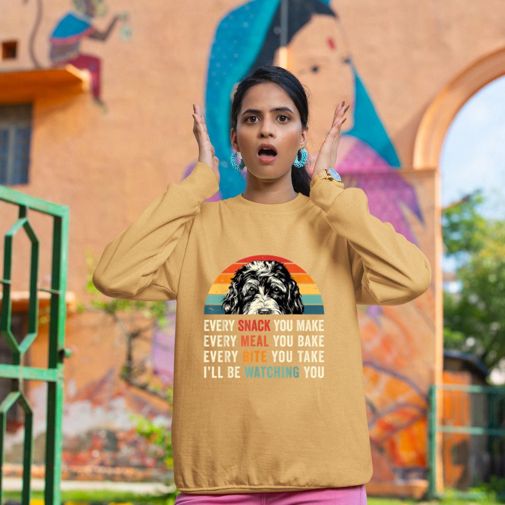 Retro Every snack you make Every meal you bake Doodle Dog Sweatshirt - Image 12