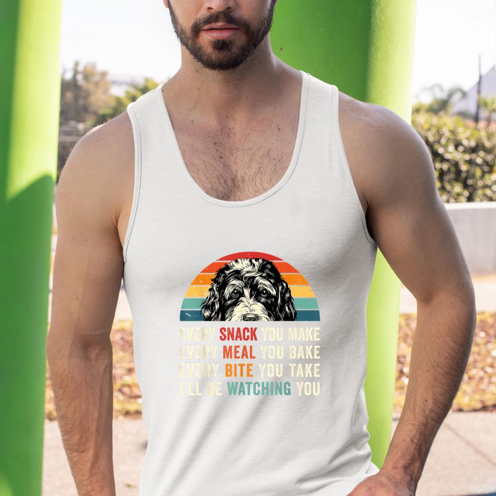 Retro Every snack you make Every meal you bake Doodle Dog Tank Top - Image 5