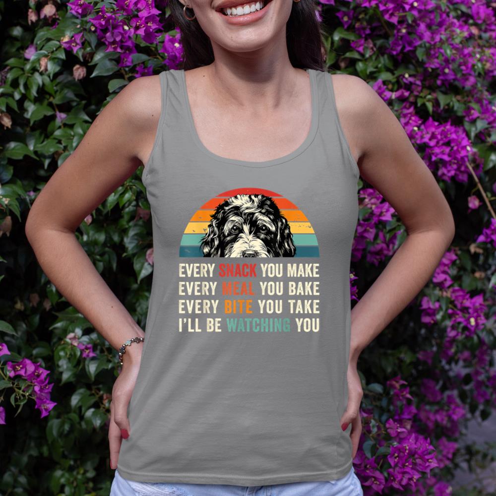 Retro Every snack you make Every meal you bake Doodle Dog Tank Top - Image 6
