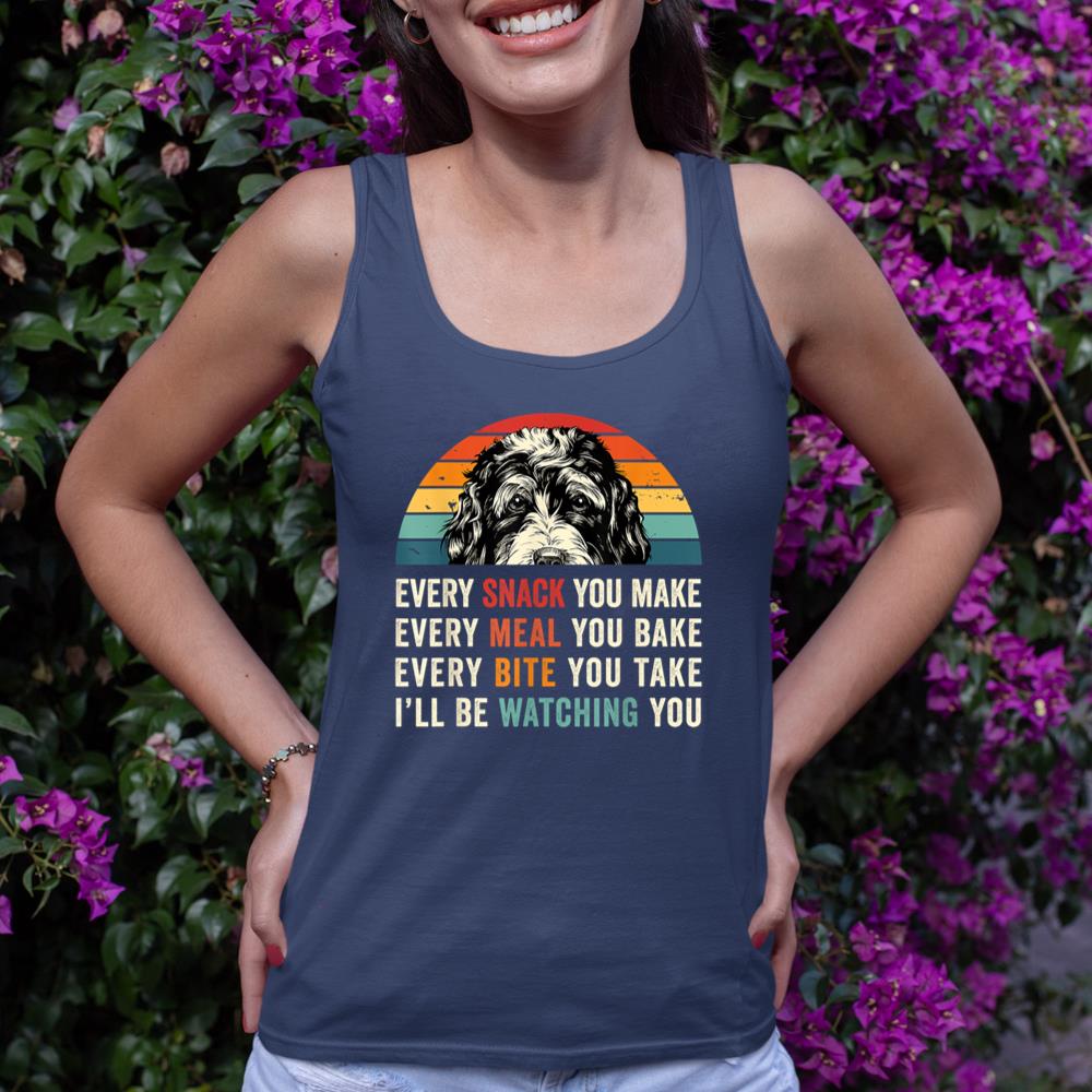 Retro Every snack you make Every meal you bake Doodle Dog Tank Top - Image 8