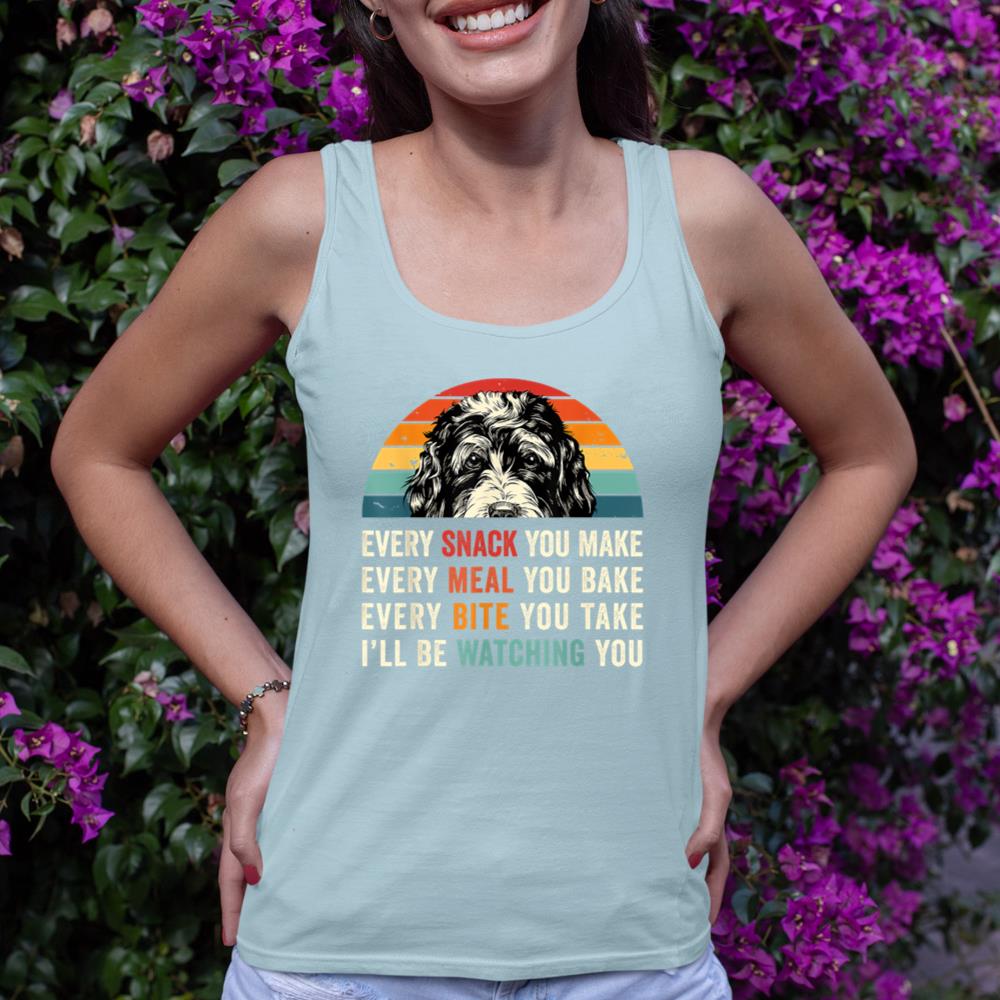 Retro Every snack you make Every meal you bake Doodle Dog Tank Top - Image 10