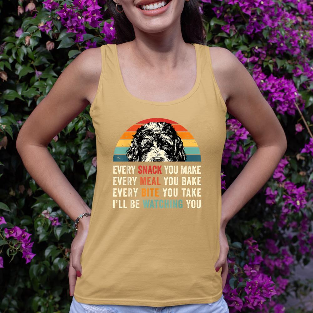 Retro Every snack you make Every meal you bake Doodle Dog Tank Top - Image 12