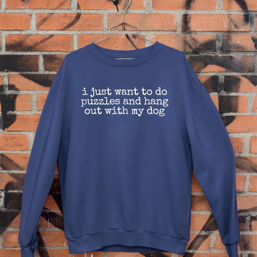Retro I Just Want To Do Puzzles And Hang Out With My Dog Sweatshirt - Image 7