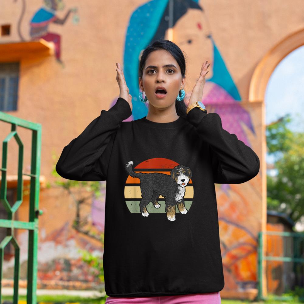 Retro Vintage Bernedoodle Dog Sweatshirt - Image 2
