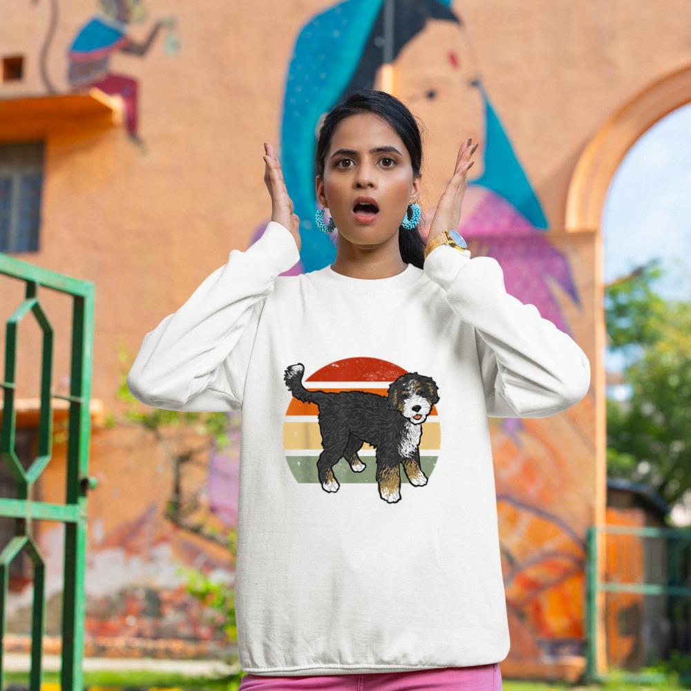 Retro Vintage Bernedoodle Dog Sweatshirt - Image 4