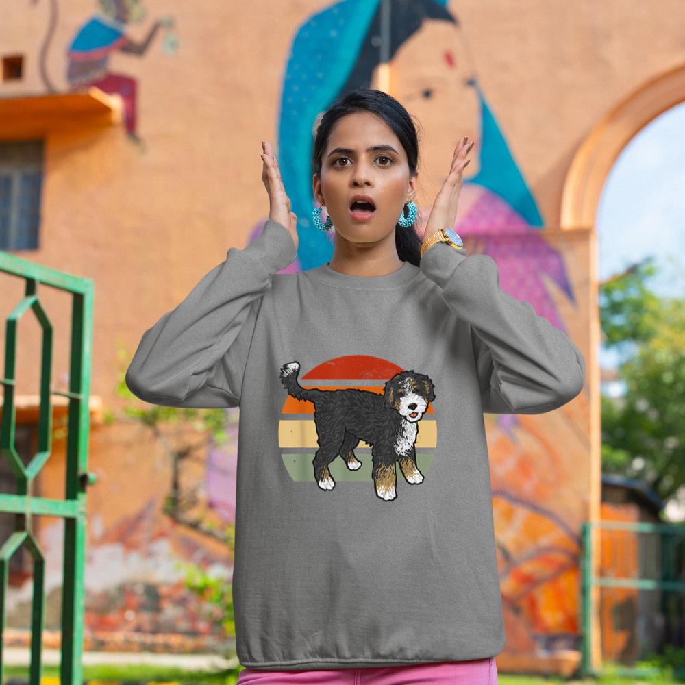 Retro Vintage Bernedoodle Dog Sweatshirt - Image 6