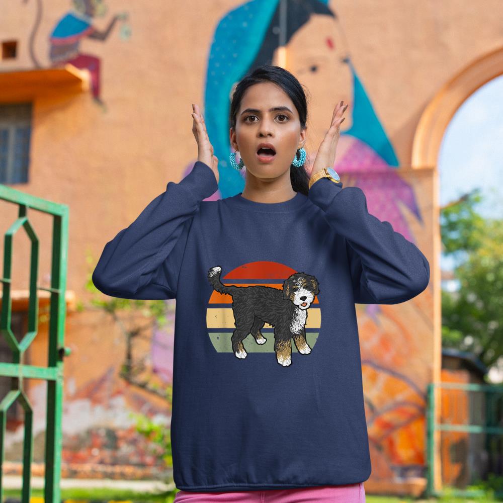 Retro Vintage Bernedoodle Dog Sweatshirt - Image 8
