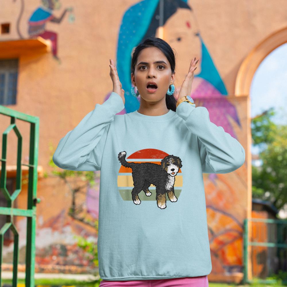 Retro Vintage Bernedoodle Dog Sweatshirt - Image 10