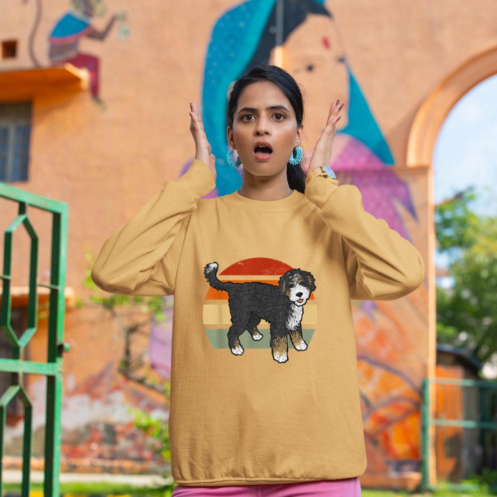 Retro Vintage Bernedoodle Dog Sweatshirt - Image 12
