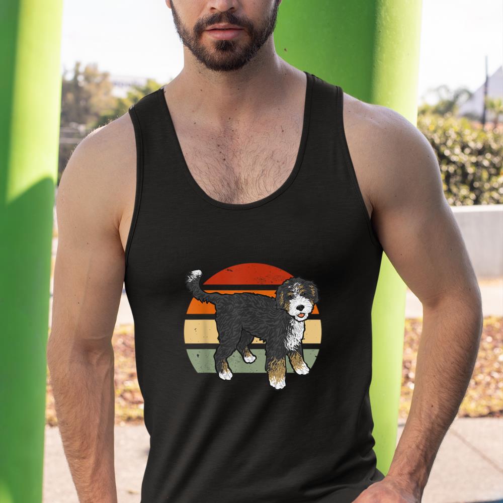 Retro Vintage Bernedoodle Dog Tank Top - Image 3