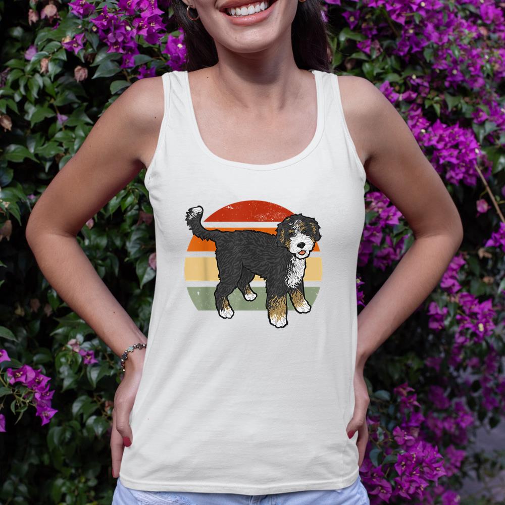Retro Vintage Bernedoodle Dog Tank Top - Image 4