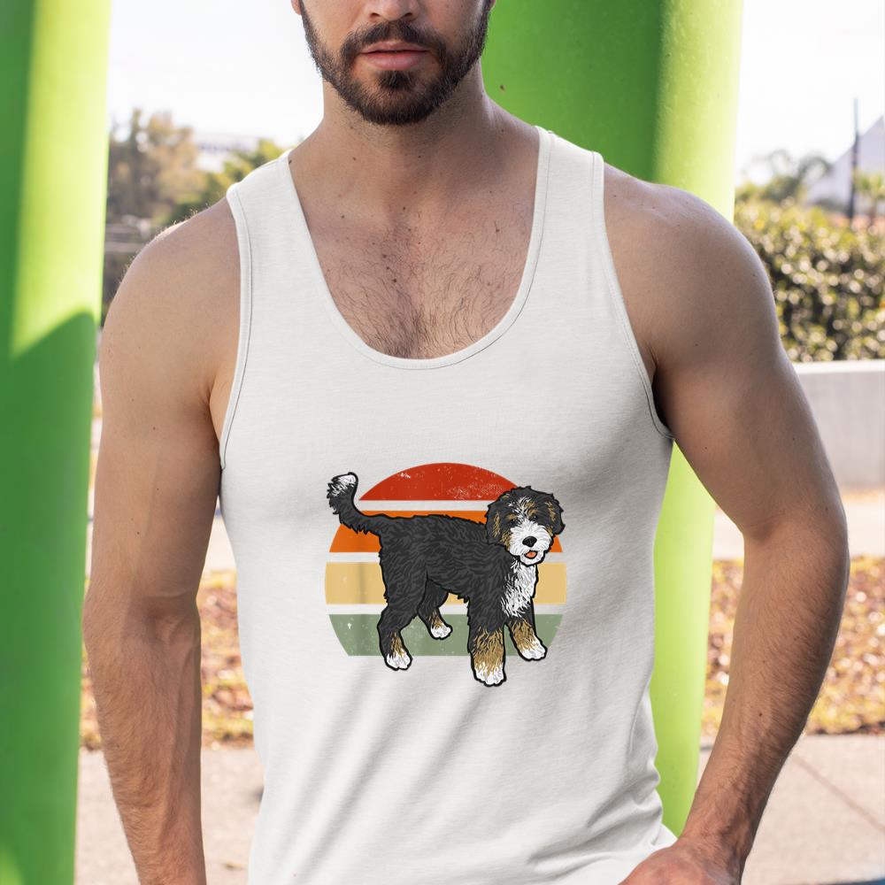 Retro Vintage Bernedoodle Dog Tank Top - Image 5