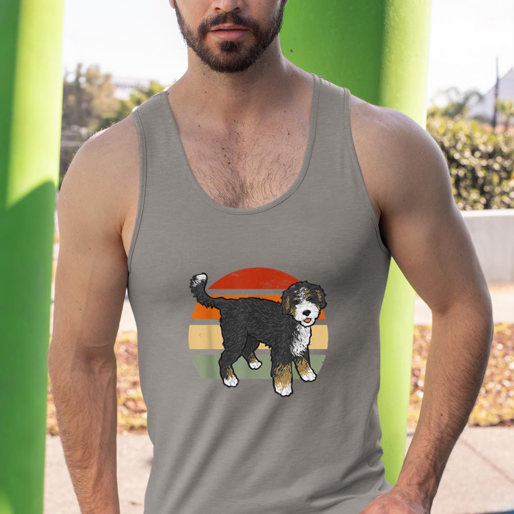 Retro Vintage Bernedoodle Dog Tank Top - Image 7