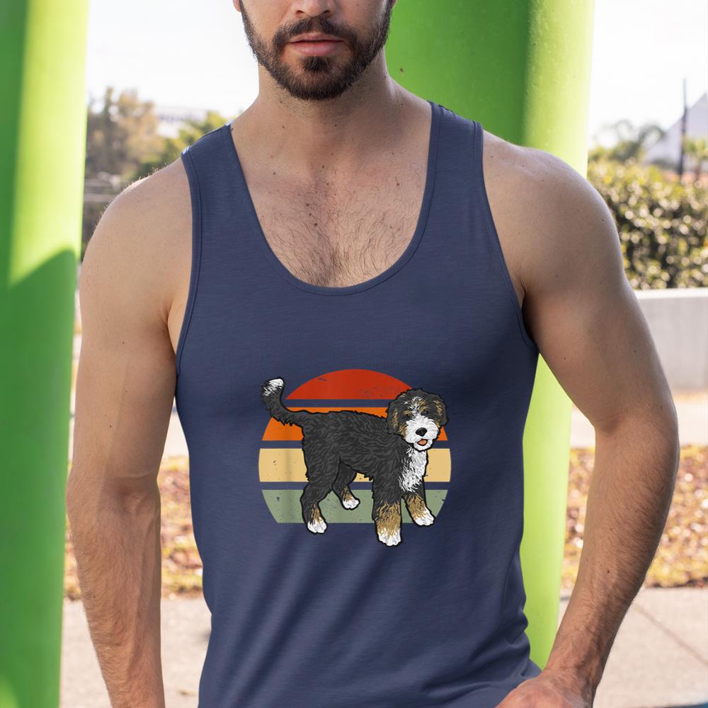 Retro Vintage Bernedoodle Dog Tank Top - Image 9