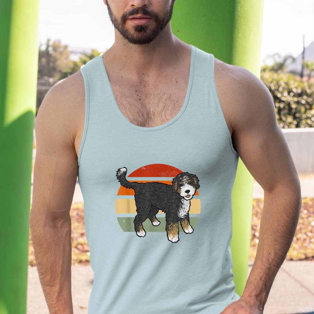 Retro Vintage Bernedoodle Dog Tank Top - Image 11
