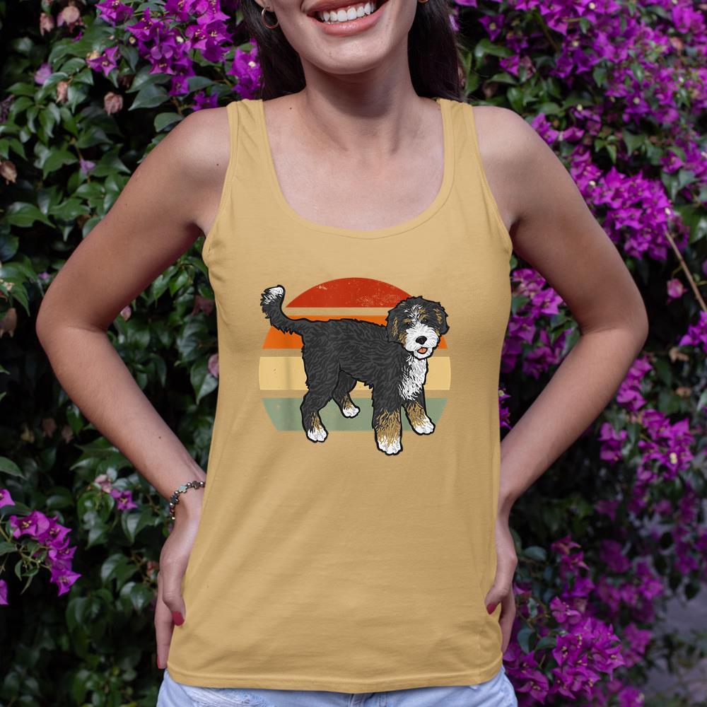 Retro Vintage Bernedoodle Dog Tank Top - Image 12