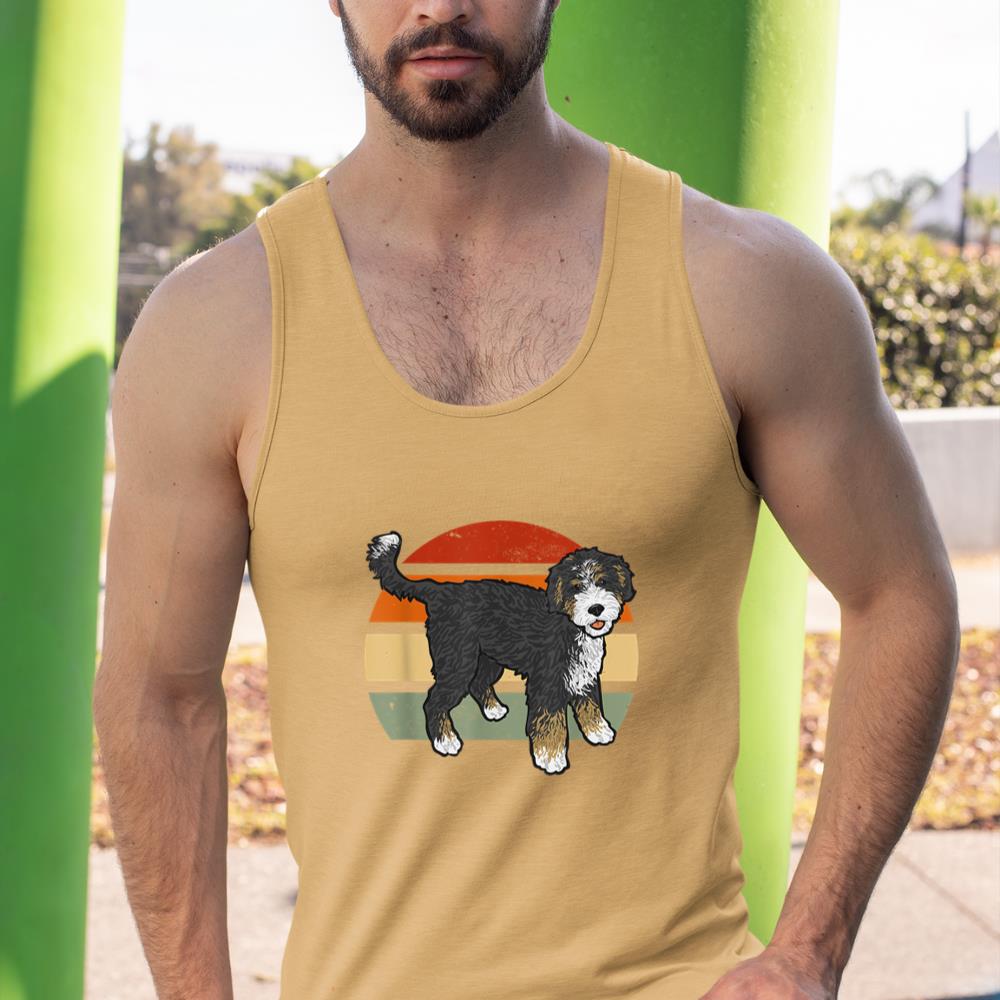 Retro Vintage Bernedoodle Dog Tank Top - Image 13