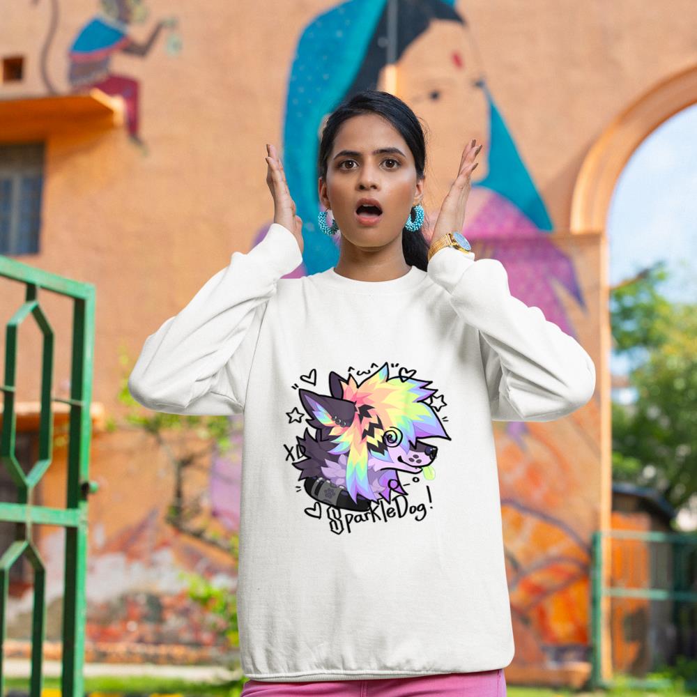 Sparkle Dog Retro Furry Fandom Sweatshirt - Image 4