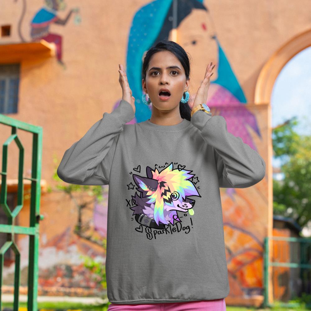 Sparkle Dog Retro Furry Fandom Sweatshirt - Image 6