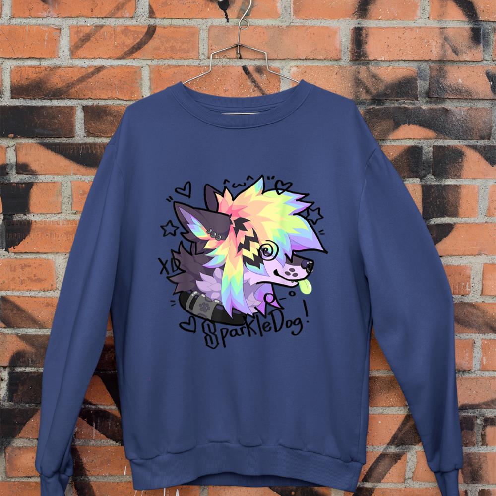 Sparkle Dog Retro Furry Fandom Sweatshirt - Image 7