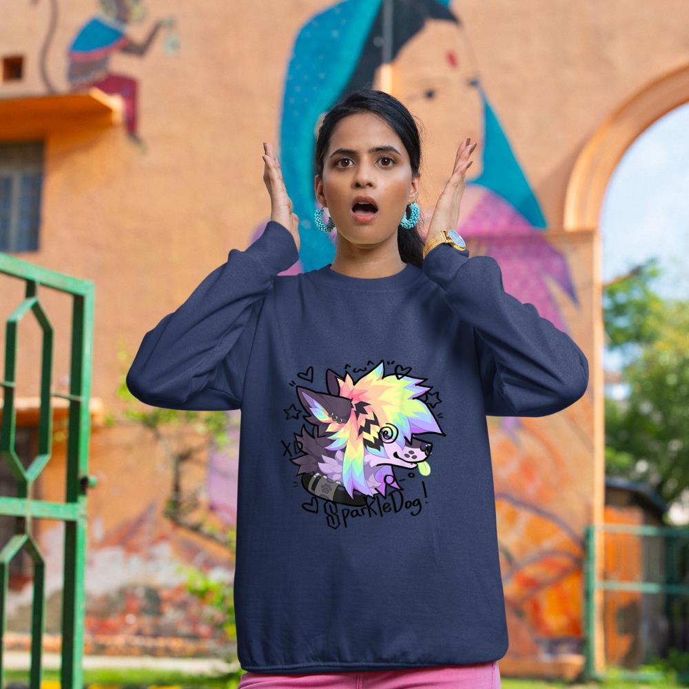 Sparkle Dog Retro Furry Fandom Sweatshirt - Image 8